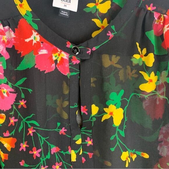 Cabi Black Floral Thespian Blouse M - Picture 6 of 10